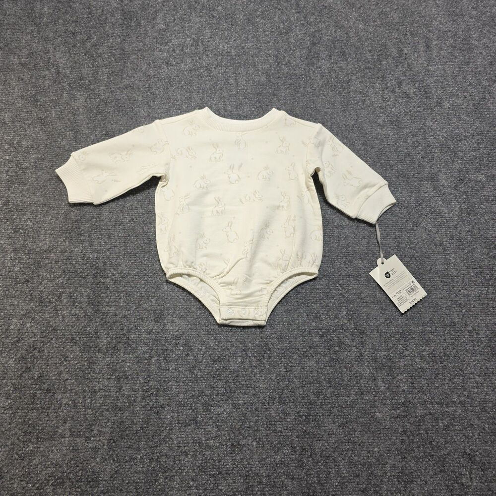 Cloud Island Baby 0-3M Bunny Print Long Sleeve Bodysuit